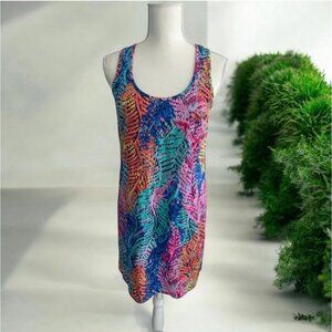LILLY PULITZER Coral Multicolor Printed Dress Size Small